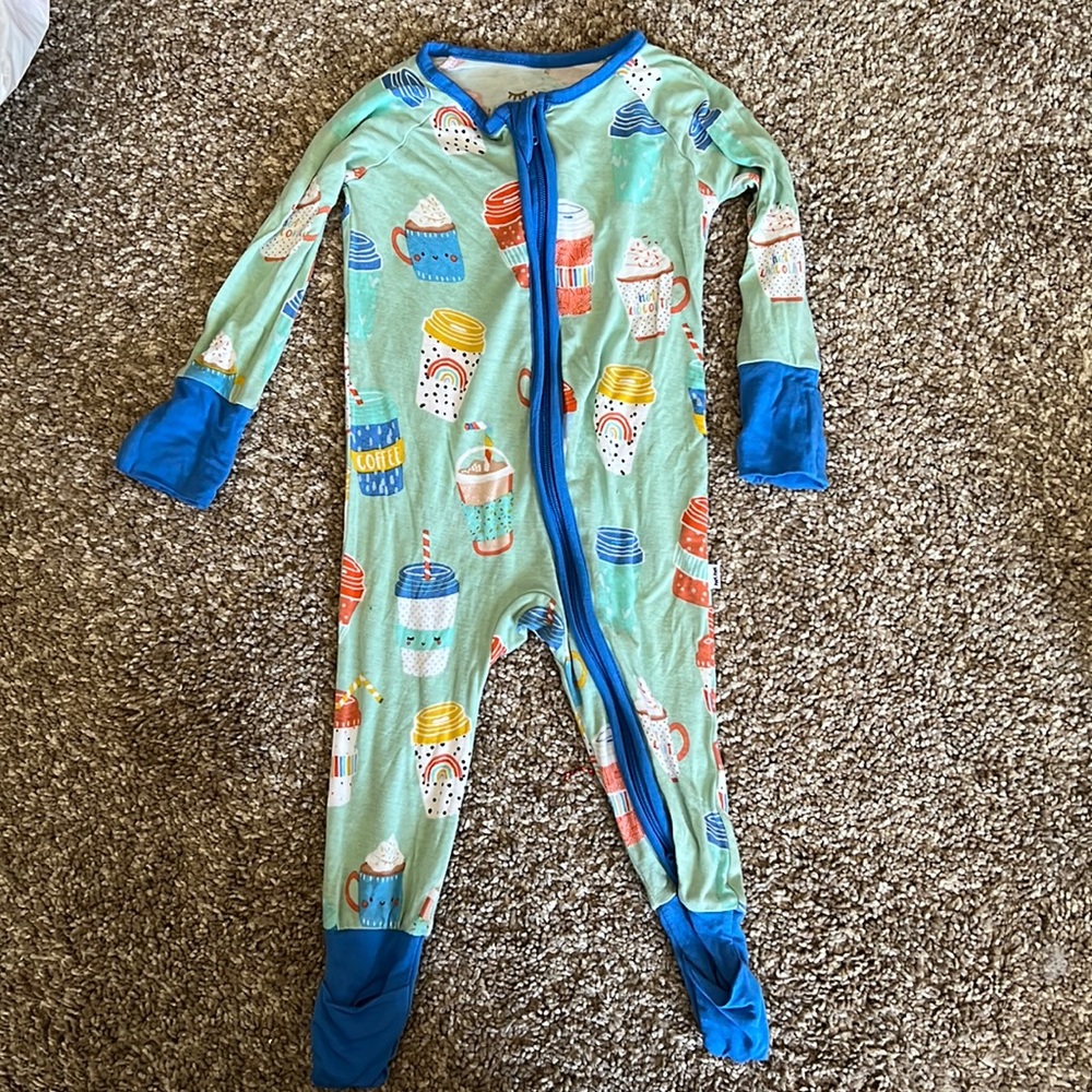Little sleepies 0-3 months zip sleeper coffee design